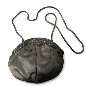 vintage La Regale black beaded evening bag